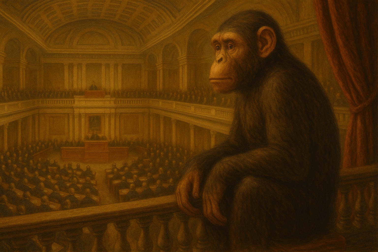 Chimp watches congress